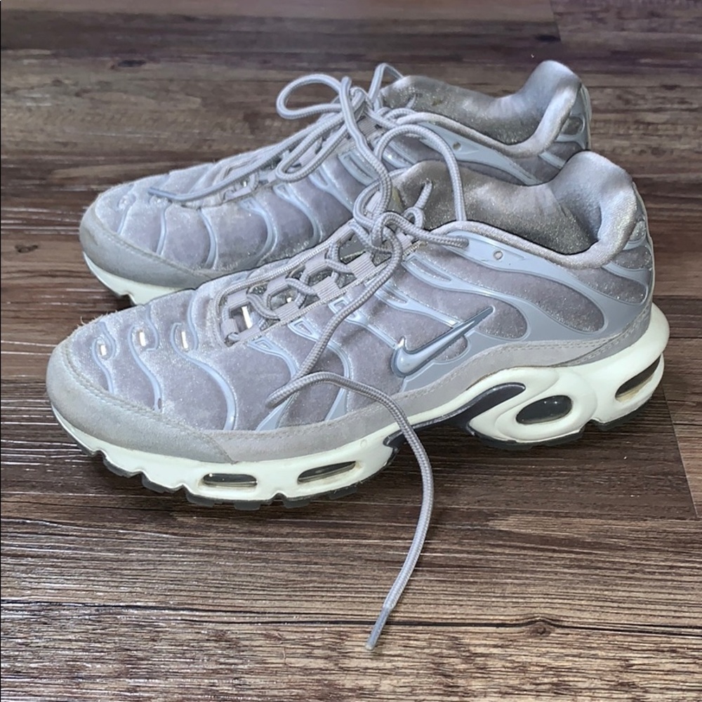Grey Nike suede sneakers